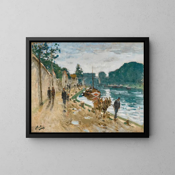 Chemin de halage - Pierre-Eugène Montzin — ingelijst kunstwerk aan de muur
