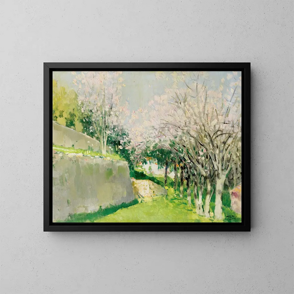 Les Amandiers à Cap Ferrat - Pierre-Eugène Montzin — ingelijst kunstwerk aan de muur