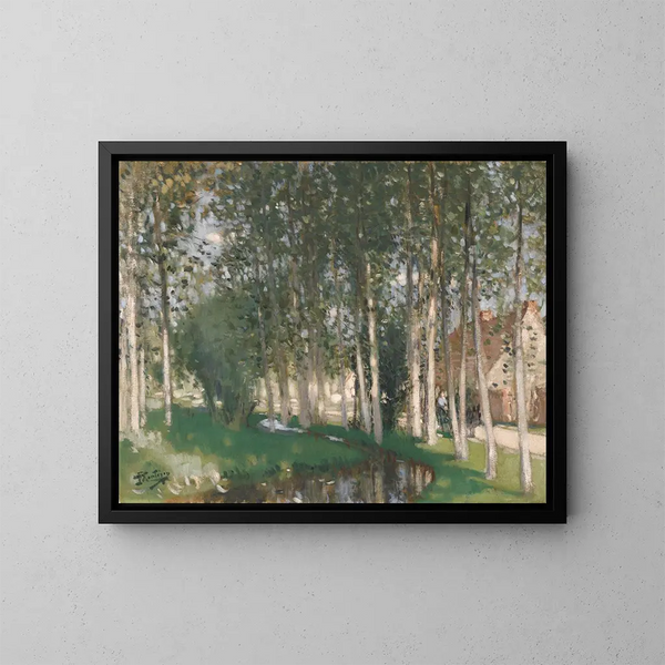 De populieren - Pierre-Eugène Montzin — ingelijst kunstwerk aan de muur
