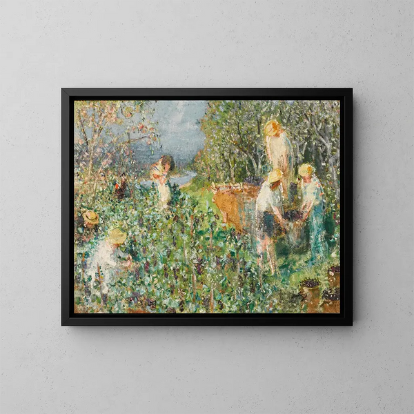 De wijngaard - Pierre-Eugène Montzin — ingelijst kunstwerk aan de muur
