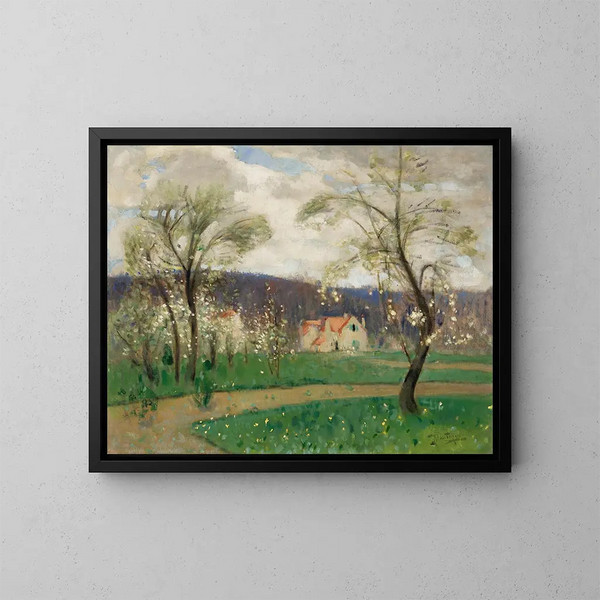 Landschap - Pierre-Eugène Montzin — ingelijst kunstwerk aan de muur