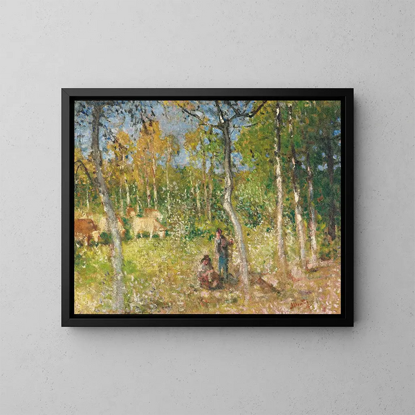 Landschapsscene - Pierre-Eugène Montzin — ingelijst kunstwerk aan de muur