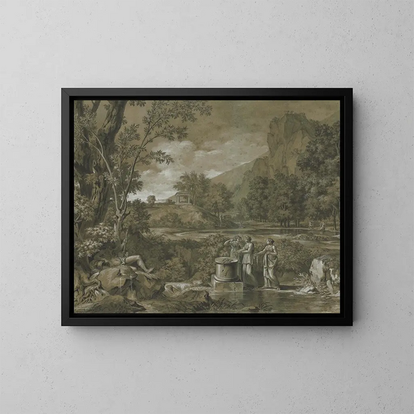 Klassiek landschap - Pierre-Henri de Valenciennes — ingelijst kunstwerk aan de muur