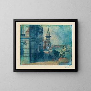 Het paviljoen van Oostenrijk-Hongarije - Pierre-Marcel Roy — ingelijst kunstwerk aan de muur