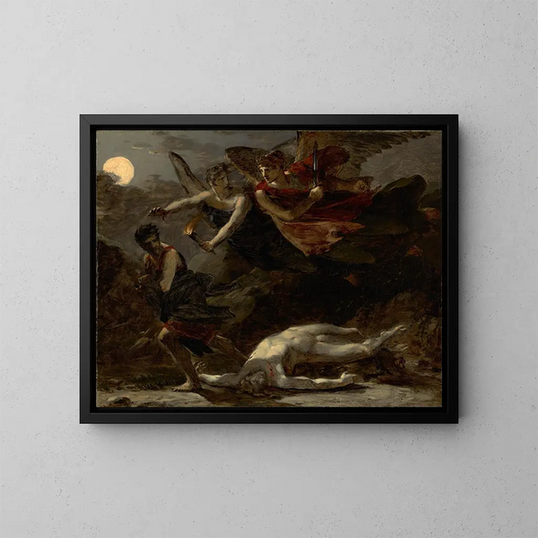 Recht en goddelijke wraak die de misdaad achtervolgt - Pierre-Paul Prud'hon — ingelijst kunstwerk aan de muur