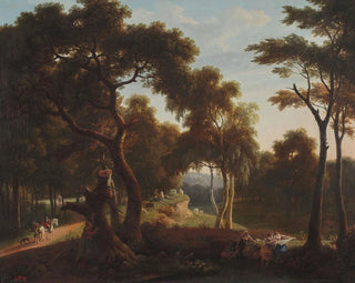 Pierre Jean Boquet - Landscape with laundresses at the waterside.webp