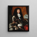 Louis XIV met zwart pruik en harnas - Pierre Mignard — ingelijst kunstwerk aan de muur
