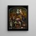 Natuurschilderij met zilveren en gouden voorwerpen, fruit en bloemen - Pierre Nicolas Huilliot — ingelijst kunstwerk aan de muur