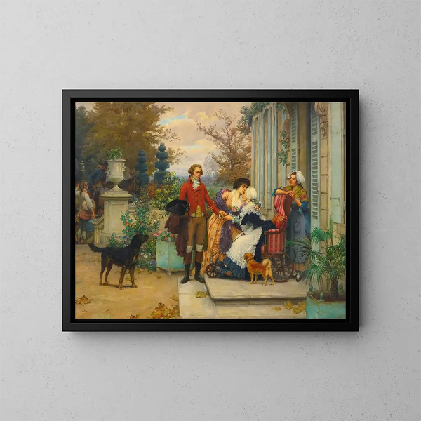 Een laatste afscheid - Pierre Outin — ingelijst kunstwerk aan de muur