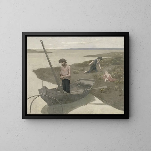 De arme zieke - Pierre Puvis de Chavannes — ingelijst kunstwerk aan de muur