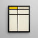 compositie met dubbele lijn en geel - Piet Mondrian — ingelijst kunstwerk aan de muur