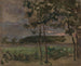 van een veld met jonge bomen op de voorgrond - Piet Mondrian — weergave van het kunstwerk