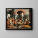 De Christus die de handelaars uit de tempel verjaagt - Pieter Aertsen — ingelijst kunstwerk aan de muur