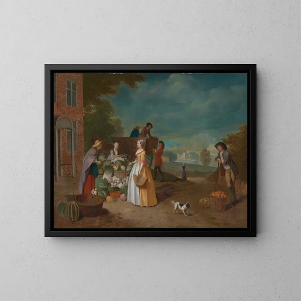 De Groenteboer - Pieter Angillis — ingelijst kunstwerk aan de muur