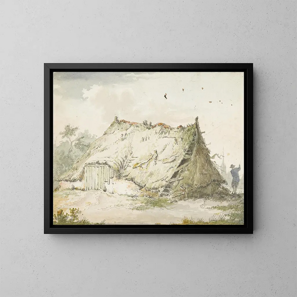 Ferme en ruine - Pieter Bartholomeusz Barbiers — ingelijst kunstwerk aan de muur