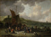 La Plage de Scheveningen avec pêcheur revenant - Pieter Bout — weergave van het kunstwerk