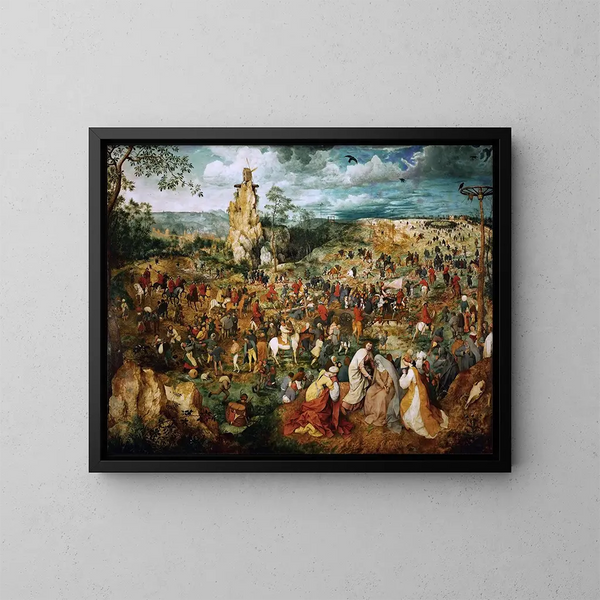 De processie op Golgotha - Pieter Bruegel de Oude — ingelijst kunstwerk aan de muur