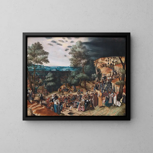 Christus op de weg naar Golgotha - Pieter Brueghel de Jonge — ingelijst kunstwerk aan de muur