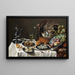Natuurstudie met een kalkoenpastei - Pieter Claesz — ingelijst kunstwerk aan de muur