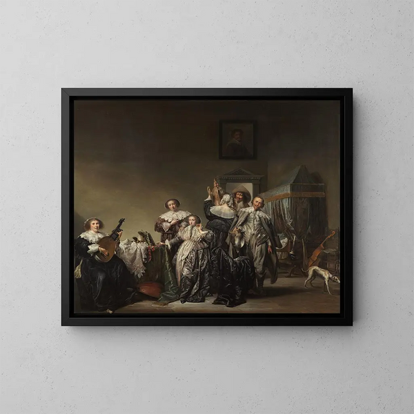 Compagnie galante - Pieter Codde — ingelijst kunstwerk aan de muur