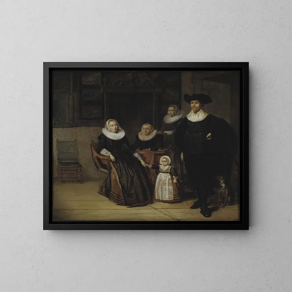 Portret van familie - Pieter Codde — ingelijst kunstwerk aan de muur