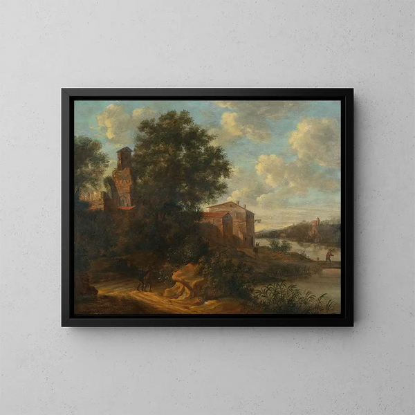 Het rivierlandschap van Den Haag - Pieter Cosijn — ingelijst kunstwerk aan de muur