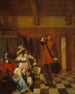 Drager van slecht nieuws - Pieter de Hooch — weergave van het kunstwerk