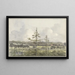 Uitzicht op weilanden met boerderijen - Pieter Ernst Hendrik Praetorius — ingelijst kunstwerk aan de muur