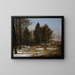 Een bebost winterlandschap met herten - Pieter Gerardus van Os — ingelijst kunstwerk aan de muur