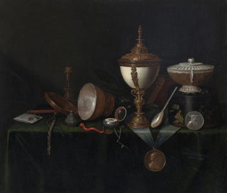 Pieter Gerritsz van Roestraeten - Still Life with Ostrich Egg Cup and the Whitfield Heirlooms.webp