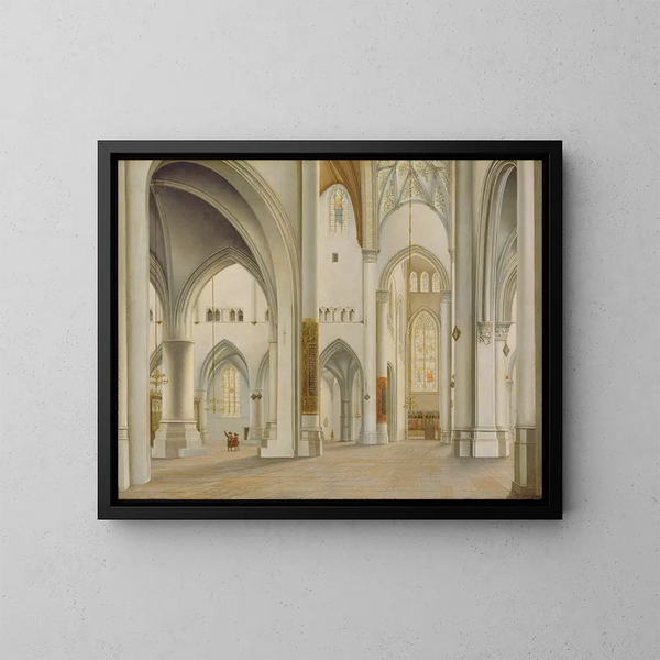 L interieur van Saint-Bavon in Haarlem - Pieter Jansz Saenredam — ingelijst kunstwerk aan de muur