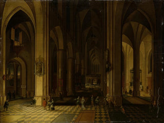 Pieter Neeffs the younger - Interior of a Gothic Church by Candlelight.webp
