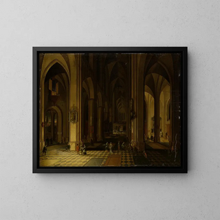 Pieter Neeffs the younger - Interior of a Gothic Church by Candlelight.webp