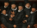 Zes bewakers van de guild van de wevers - Pieter Pietersz — weergave van het kunstwerk