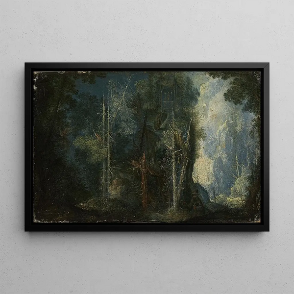 Pieter Stevens - Woodland Scenery with Hermitage.webp