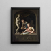 van een meisje dat tekent en een jongen naast een Venusbeeld - Pieter van der Werff — ingelijst kunstwerk aan de muur