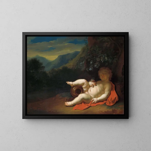 L'Enfant Bacchus - Pieter van der Werff — ingelijst kunstwerk aan de muur