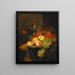 Natuurstudie met fruit en een kersenboomtak op een Berkemeyer-glas - Pieter de Ring — ingelijst kunstwerk aan de muur