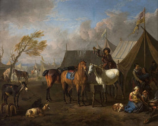 Pieter van Bloemen - Camp Scene with a Trumpeter.webp