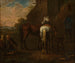 van paarden voor een taverne - Pieter van Bloemen — weergave van het kunstwerk