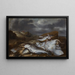 Fish Still Life with View of Egmond - Pieter van Schaeyenborgh — framed artwork on a wall