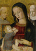 Maagd met Kind met Sint Bernardinus en Sint Catharina van Siena - Pietro di Domenico — ingelijst kunstwerk aan de muur