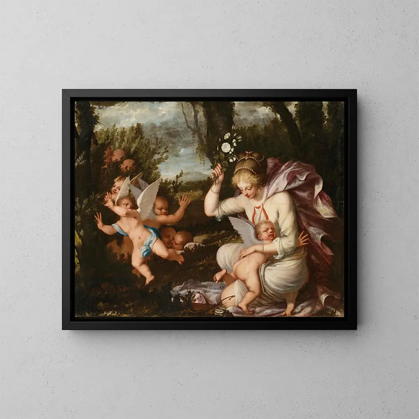 De straf van Cupido - Pietro Liberi — ingelijst kunstwerk aan de muur