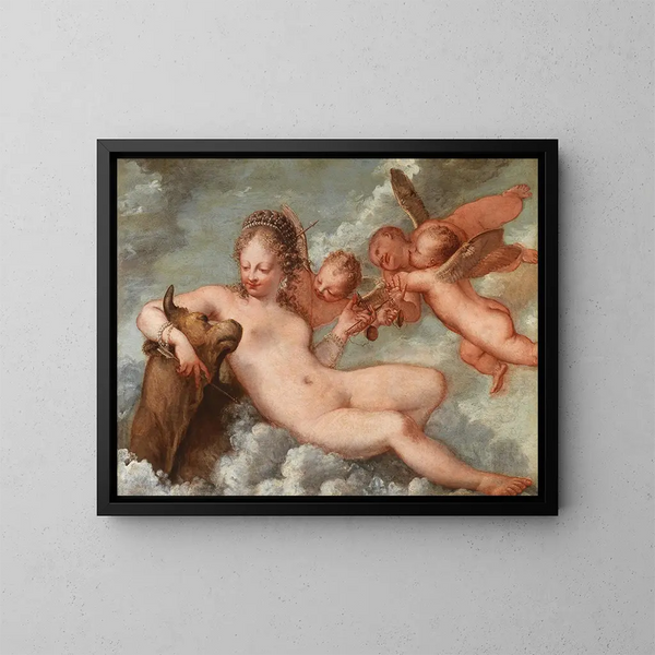 Vénus begeleid door de Weegschaal en de Stier - Pietro Liberi — ingelijst kunstwerk aan de muur
