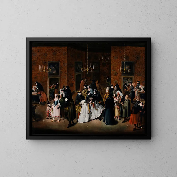 Le Ridotto - Pietro Longhi — ingelijst kunstwerk aan de muur