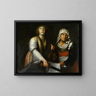 Judith en de dienares - Pietro Ricchi — ingelijst kunstwerk aan de muur