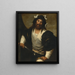 a man drawing a sword - Pietro della Vecchia — framed artwork on a wall