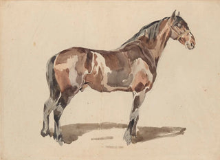 Piotr Michaowski - A bay horse is in the bridle.webp