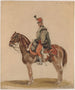 van een Oostenrijkse hussar op een bruin paard - Piotr Michałowski — weergave van het kunstwerk