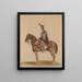 van een Oostenrijkse hussar op een bruin paard - Piotr Michałowski — ingelijst kunstwerk aan de muur
